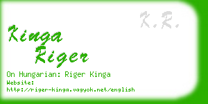 kinga riger business card